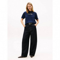 Gold Btn Script Mdrn Ss Tee Dark Night N  TOMMY HILFIGER