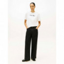 Gold Btn Script Mdrn Ss Tee Ecru  TOMMY HILFIGER