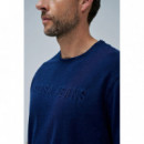 Camisetas Hombre Camiseta SALSA JEANS con Logo Dark Blue
