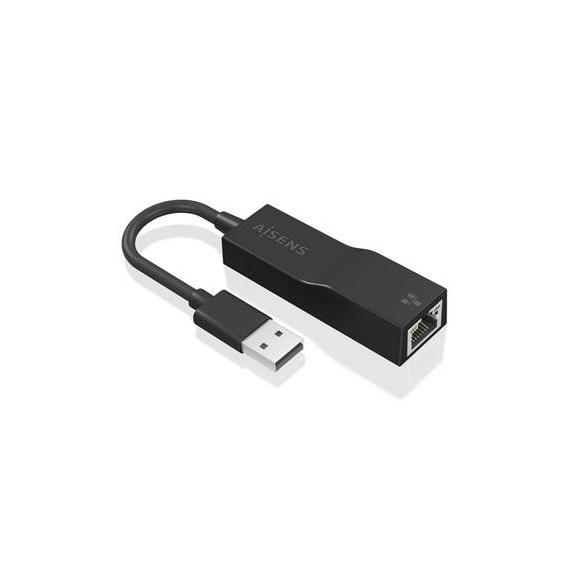 AISENS Adaptador USB 3.0 a RJ45 Ethernet  Gigabit Negro A106-0766