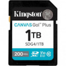 Tarjeta de Memoria Kingston Canvas Go Plus SDXC Gen4 200MB/s C10 UHS-I U3 V30 1TB