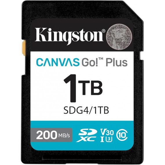 Tarjeta de Memoria Kingston Canvas Go Plus SDXC Gen4 200MB/s C10 UHS-I U3 V30 1TB