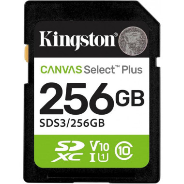 Tarjeta de Memoria Kingston Canvas Select Plus SD 256GB Class 10 UHS-I