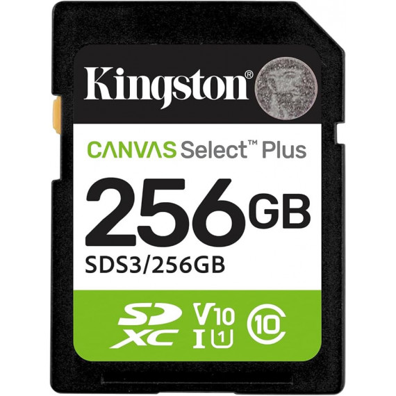 Tarjeta de Memoria Kingston Canvas Select Plus SD 256GB Class 10 UHS-I