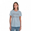 Camiseta Box Rhinestone Logo  DKNY