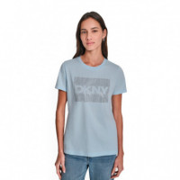 Camiseta Box Rhinestone Logo  DKNY