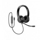 ACCETEL Auricular de Casco EP300B  Enc Microfono y con Cable Conector Tipo C Negro