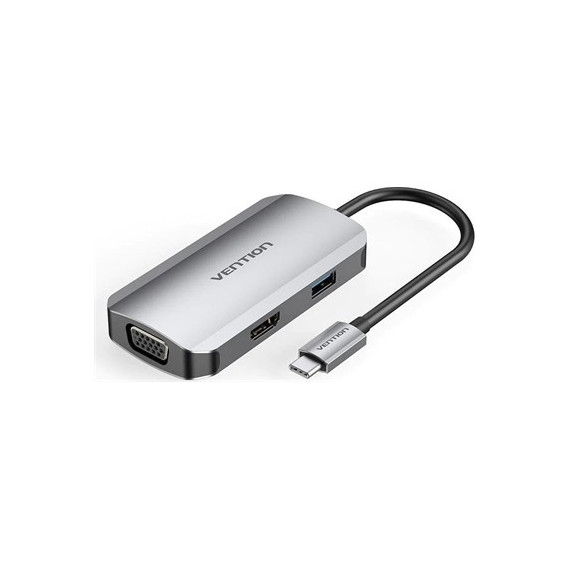 VENTION Adaptador 4 en 1 Tipo C/m a Vga,hdmi 4K,USB, Usb-c Pd Toahb
