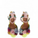 KURT GEIGER - Pom Pom Ankle Tie Sandal - 69 - 4366199209/69