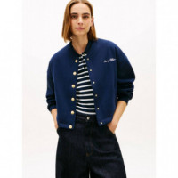 Gold Btn Hwk Bomber Dark Night Navy  TOMMY HILFIGER
