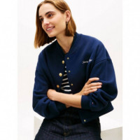 Gold Btn Hwk Bomber Dark Night Navy  TOMMY HILFIGER