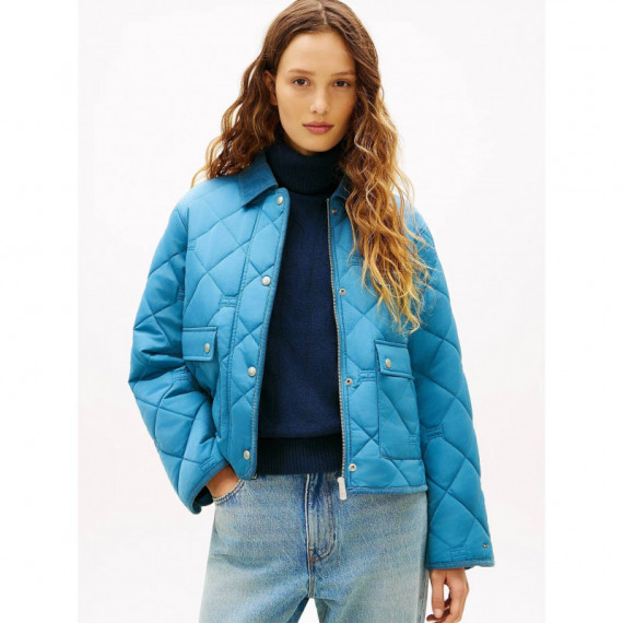Padded Flag Quilted Jacket Cyclone Haze  TOMMY HILFIGER
