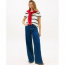 Th Script Reg C-nk Ss Tee Calico / Black  TOMMY HILFIGER