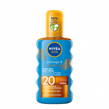 NIVEA Aceite Solar en Spray Fp 20, 200ML