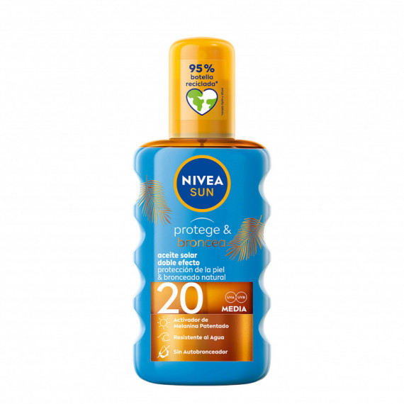 NIVEA Aceite Solar en Spray Fp 20, 200ML