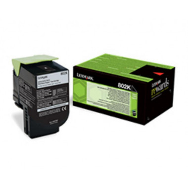 Toner Lexmark L&aacute;ser 802K Negro 1000 P&aacute;ginas (80C20K0)