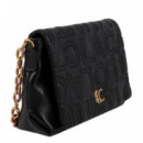 Bandolera con solapa pespunte logo