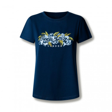 Camiseta logo floral estampado