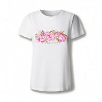 Camiseta logo floral estampado