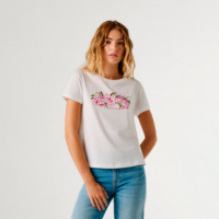 Camiseta logo floral estampado