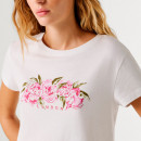 Camiseta logo floral estampado