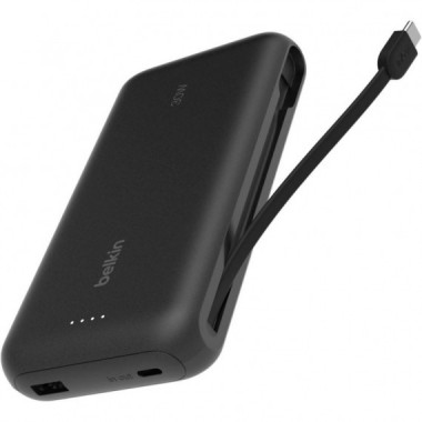 Powerbank Belkin 20.000 mAh Cable Integrado USB-C 30W Negro (BPB24HQBK)