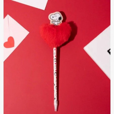 Boligrafo Snoopy con pompon San Valentin