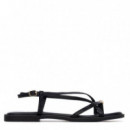 Xti Sandalia de cuña negra 145358-NEGRO