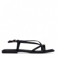 XTI Sandalia de Cuña Negra 145358-NEGRO