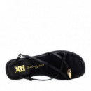 Xti Sandalia de cuña negra 145358-NEGRO