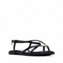 Xti Sandalia de cuña negra 145358-NEGRO