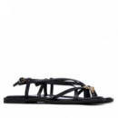 Xti Sandalia de cuña negra 145358-NEGRO