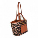 Bolso Shopper leopardo y efecto piel