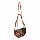 Bolso media luna de leopardo y efecto piel