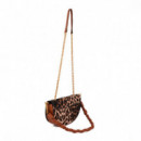Bolso media luna de leopardo y efecto piel