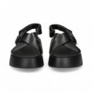 SANDALIA PLATAFORMA RUZADA NEGRO