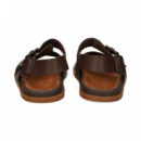 SANDALIA FRANCISCANA PIEL MARRON