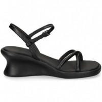 Sand.cruzada Acolchada Piel Negro  CAMPER