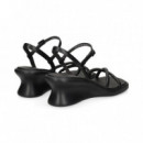 SAND.CRUZADA ACOLCHADA PIEL NEGRO