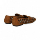 MOCASIN CALADO+TACHAS ANTE CUERO