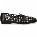 MOCASIN CALADO+TACHAS PIEL NEGRO