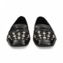 MOCASIN CALADO+TACHAS PIEL NEGRO