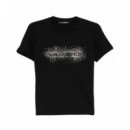 KARL LAGERFELD - logo rhinestone t-shirt - 999 - B1W17030/999