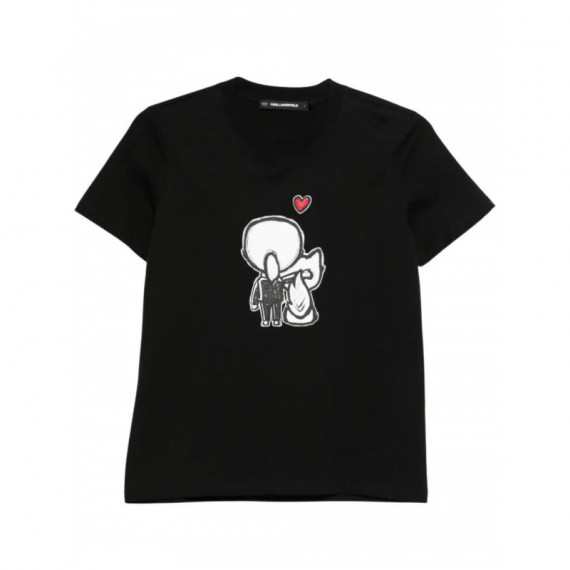 KARL LAGERFELD - ikon valentine t-shirt - 999 - B1W17038/999