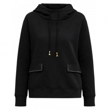 KARL LAGERFELD - mini stud detail hoodie - 999 - B1W20013/999