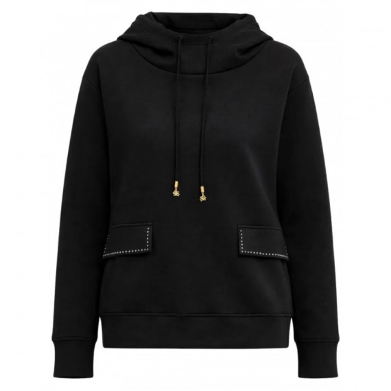 KARL LAGERFELD - mini stud detail hoodie - 999 - B1W20013/999