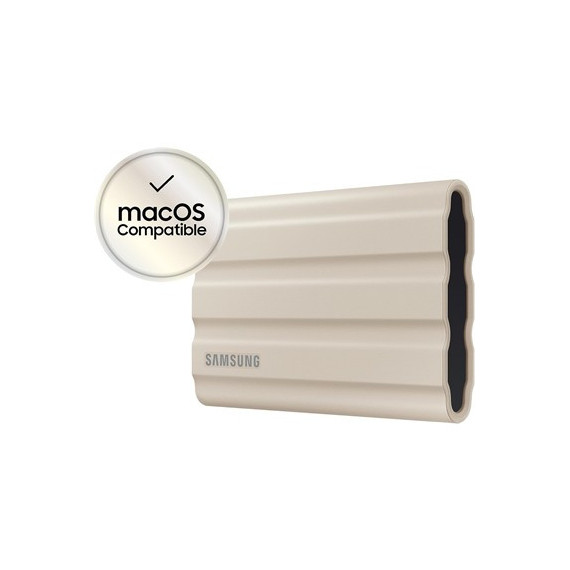SAMSUNG Disco Duro SSD Externo 1TB T7 Shield 1050MB/S Beige Resistente a Golpes ,Agua y Polvo