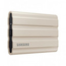 SAMSUNG Disco Duro SSD Externo 1TB T7 Shield 1050MB/S Beige Resistente a Golpes ,Agua y Polvo