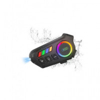 XO Intercomuncador Bluetooth para Casco de Moto XO-BE56 Con Luz Led Colores, 2 En 1 Microfono