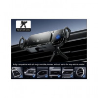 XO Soporte Movil Coche Para Rejilla Con Carga Inalambrica 15W WX042 Folding Screen Touch